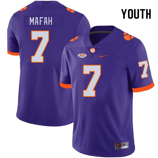 Youth Clemson Tigers Phil Mafah #7 College Purple NCAA Authentic Football Stitched Jersey 23BJ30YB